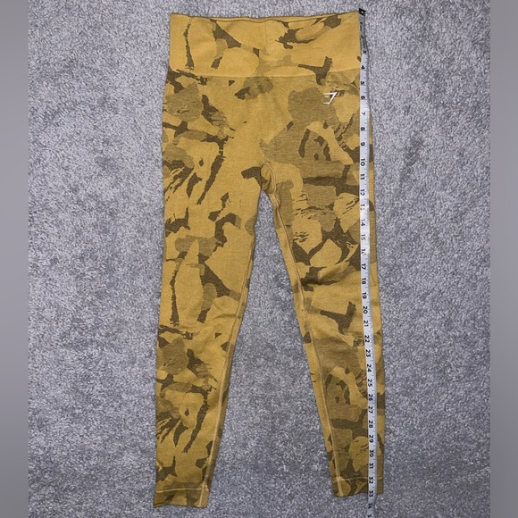 Gymshark Womens Adapt Camo Seamless Activewear Workout Leggings Savanna Yellow - Picture 4 of 5